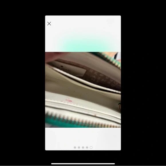 Kate Spade Chic Green Wristlet with Gold Details